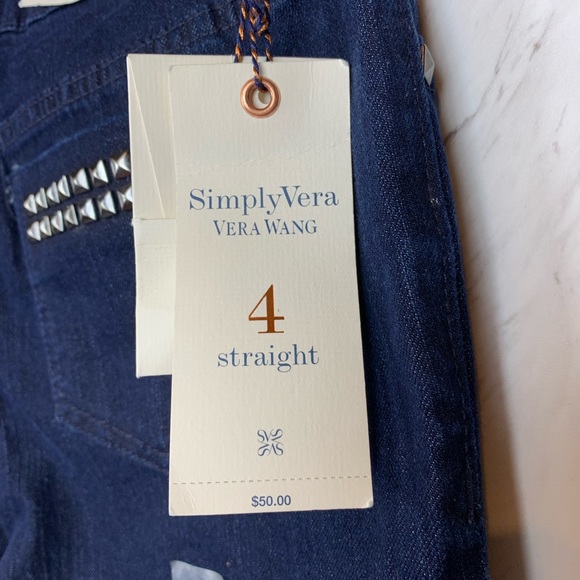 Simply Vera Vera Wang Mid Rise Straight Leg Jeans - Picture 6 of 8